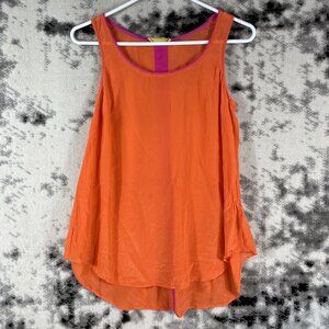 Maeve Blouse Womens Size 2 Orange Purple Stripe Silk‎ Comfort Casual